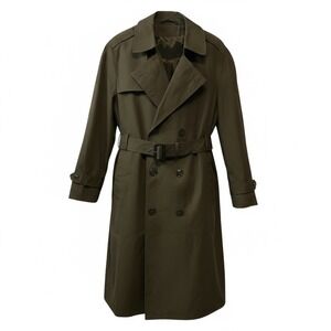 US Army Mens Long Trench Coat Service‎ Uniform 40S Heritage Green 564